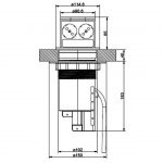 پریز توکار کابینتی آسانسوری مدل EC01 سیمز ترکیه